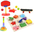 Parrot & Bird Wooden Block Puzzles & Basketball Toy