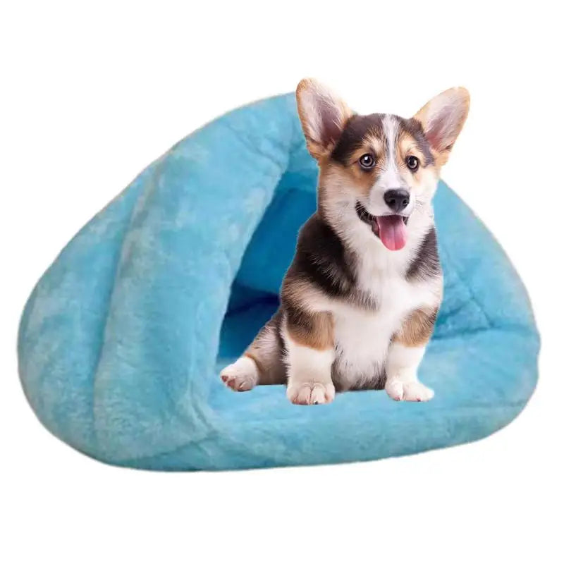 Pet Cave Bed Warming Cat Beds Dog Sleeping House Triangle Semi-Enclosed Warm Cat Nest Pet Tent Cave Bed for Small Medium Puppies