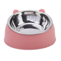 1Pc Cat Bowl Lovely Creative Inclined Kitten Puppy Food Feeding Bowls Stainless Steel Cats Drinking Feeder Pet Dogs Cats Feeders