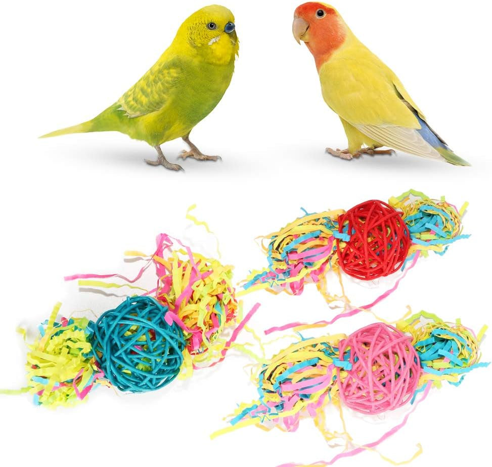 8 Packs Bird Toys Parrot Swing Toys Chewing Natural Wood and Rope Bungee Bird Toy for Anchovies Pet Toys Bird Toys for Parrots, Parakeet, Conure, Cockatiel, Mynah, Love Birds