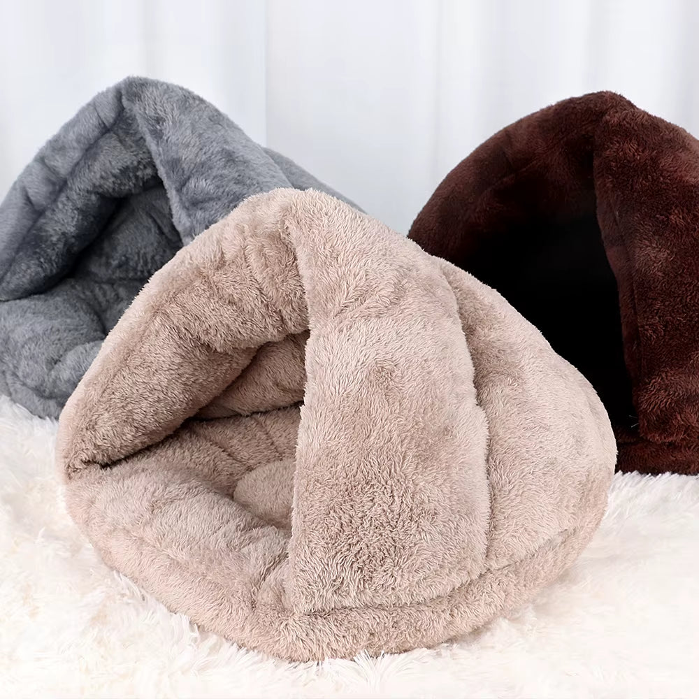 Soft Cat Bed Winter Warm Plush Pet Puupy Kitten Nest Kennel Deep Sleep Cats Cave House for Cats Small Dogs Products