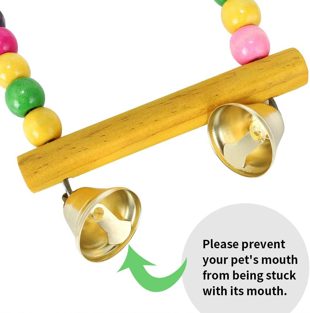 8 Packs Bird Toys Parrot Swing Toys Chewing Natural Wood and Rope Bungee Bird Toy for Anchovies Pet Toys Bird Toys for Parrots, Parakeet, Conure, Cockatiel, Mynah, Love Birds