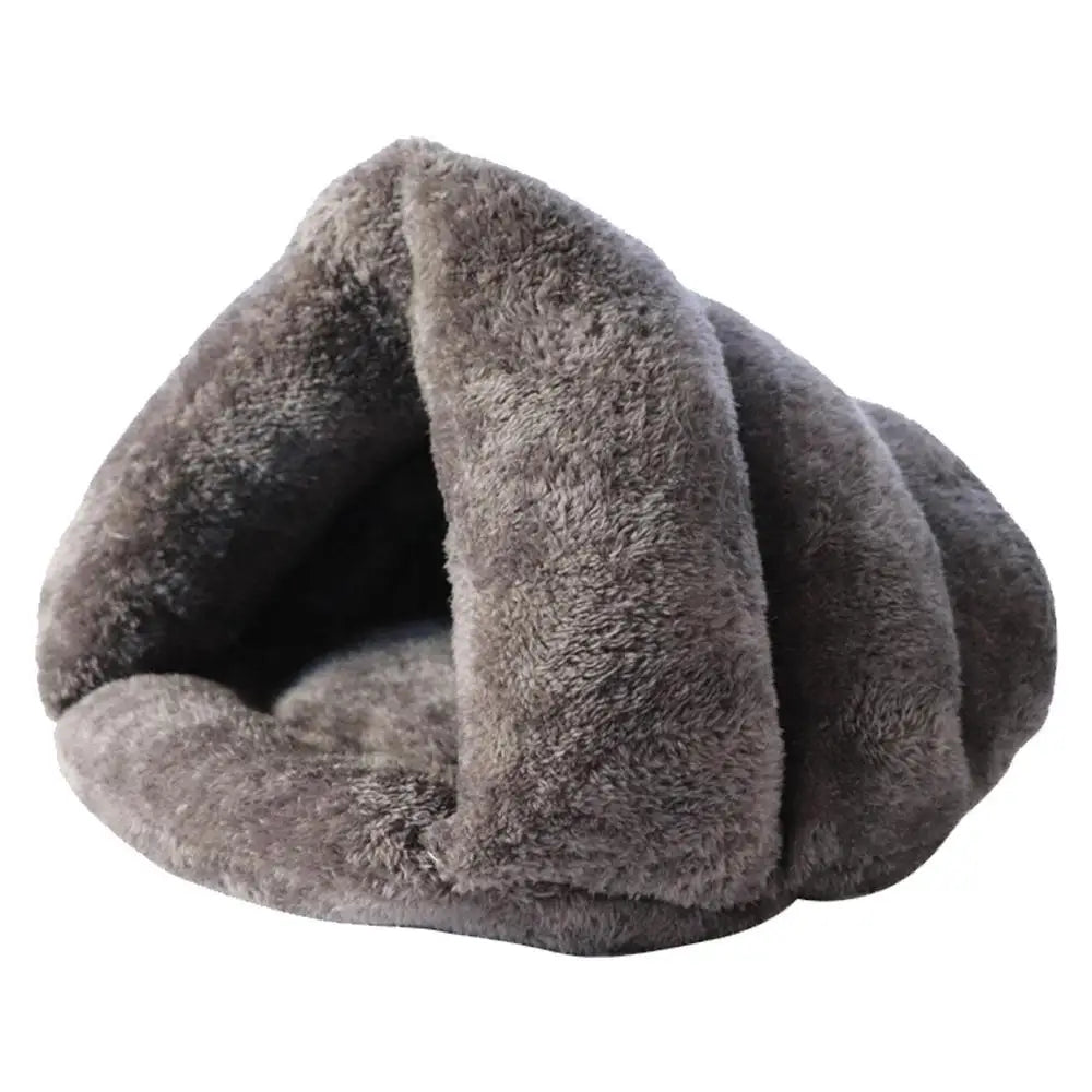 Pet Cave Bed Warming Cat Beds Dog Sleeping House Triangle Semi-Enclosed Warm Cat Nest Pet Tent Cave Bed for Small Medium Puppies