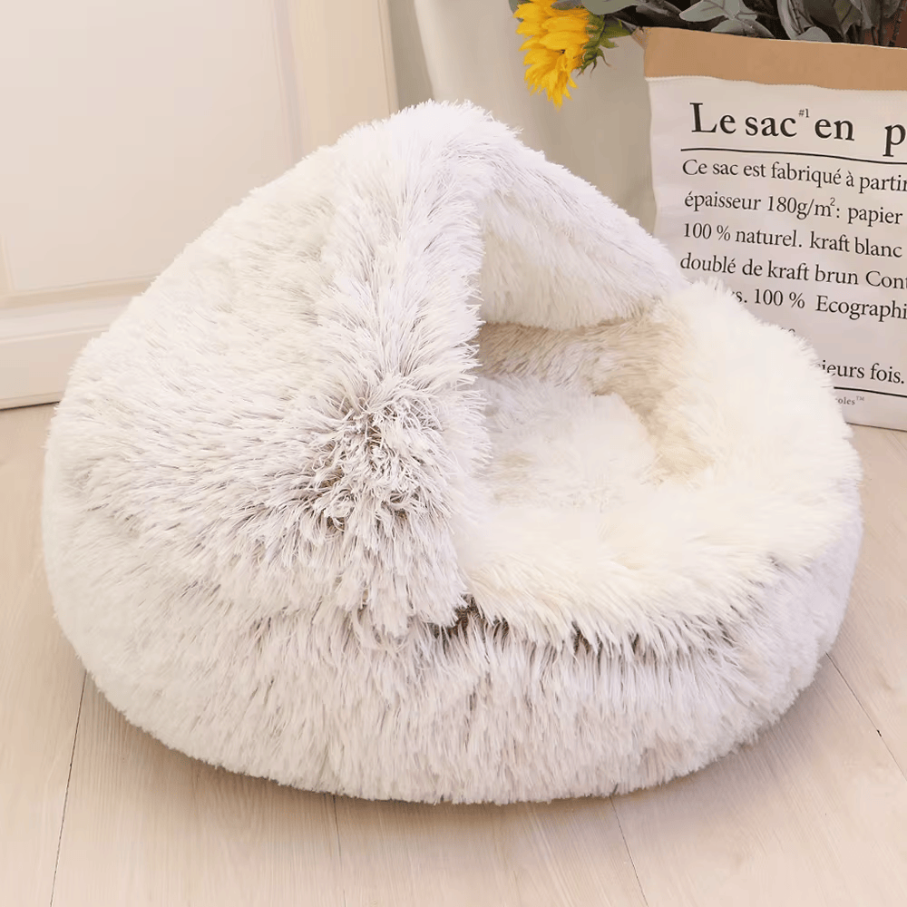 New Warm Dog Cat Bed round Long Plush Cat'S House Cave Pet Kitten Cushion Basket Sleepping Mat for Cats Small Dog Chihuahua Nest