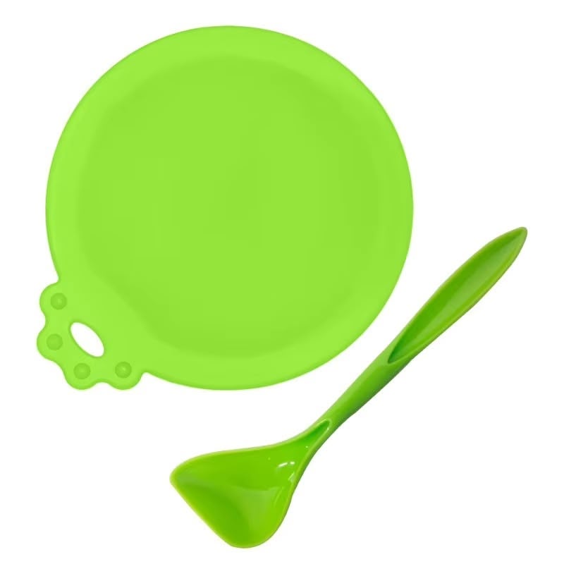 2Pcs/Set Reusable Pet Food Can Cover Silicone Dogs Cats Storage Tin Cap Lid Seal Cover with Spoon
