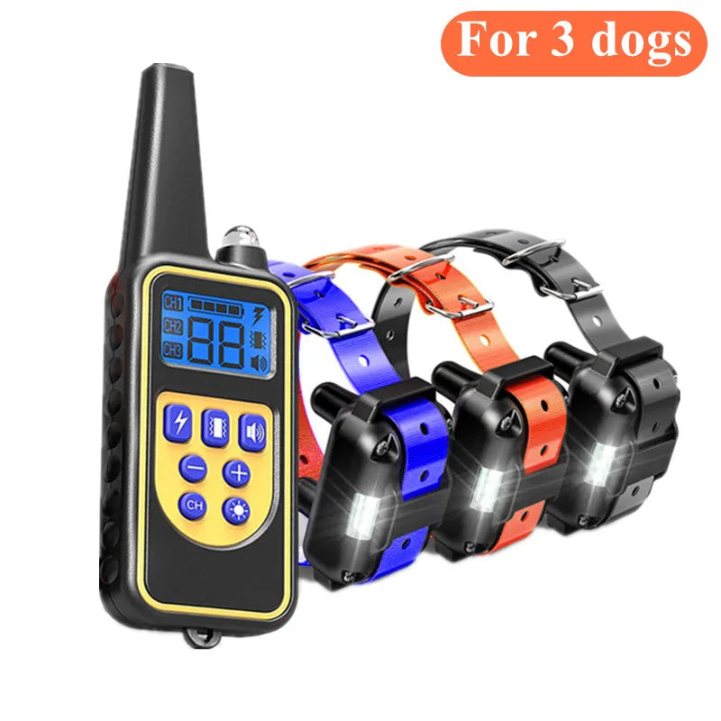 800M Digital Dog Training Collar Waterproof Rechargeable Remote Control Pet with LCD Display for All Size Shock Vibration Sound