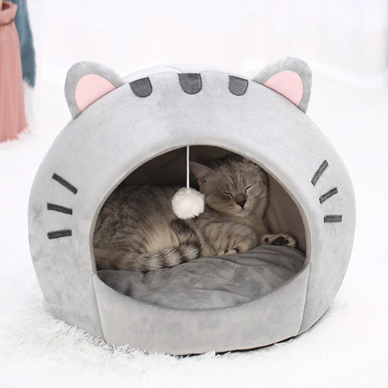 Super Cat Bed Warm Pet House Kitten Cave Cushion Cat House Warm Sleeping Dog Basket Tent Small Dog Mat Supplies Bed for Cats