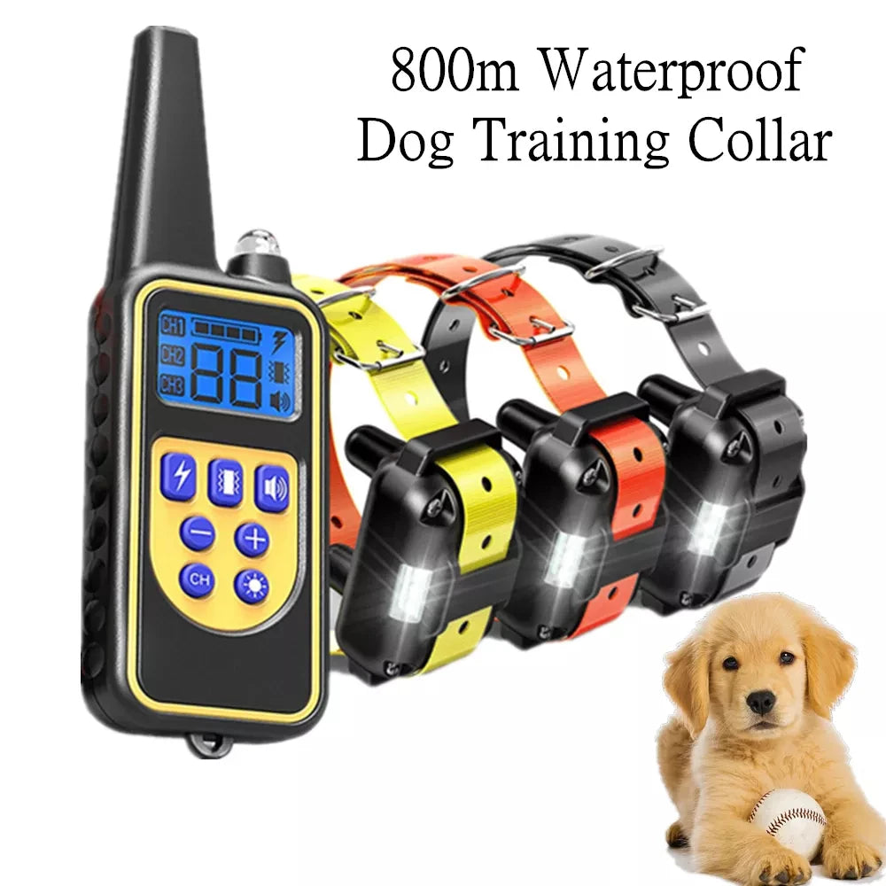 800M Digital Dog Training Collar Waterproof Rechargeable Remote Control Pet with LCD Display for All Size Shock Vibration Sound