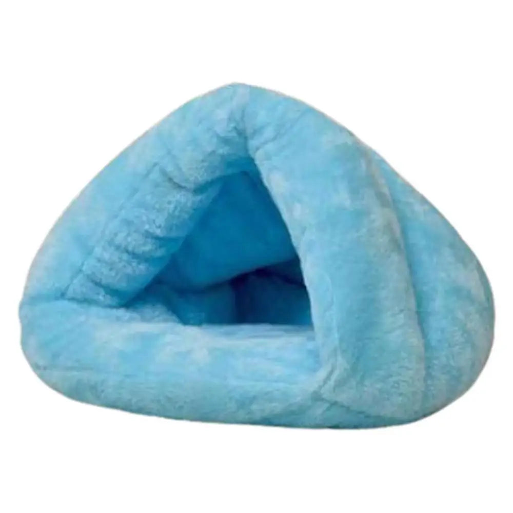 Pet Cave Bed Warming Cat Beds Dog Sleeping House Triangle Semi-Enclosed Warm Cat Nest Pet Tent Cave Bed for Small Medium Puppies